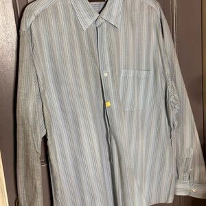 Tasso Elba Men's Blue Striped Button Down Shirt
